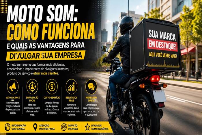 Estrutura de Moto Som para Divulgação Comercial