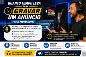 Estúdio de gravação de áudio para propaganda volante e locução profissional de spot para Moto Som